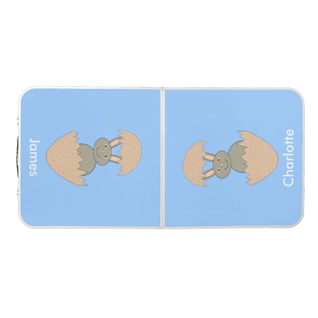 Bunny Hatching from Egg Weird Custom Pong Table (Top)
