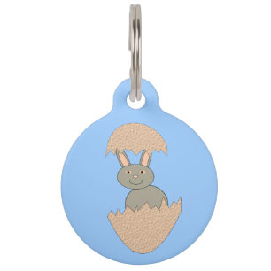 Bunny Hatching from Egg Weird Dog Tag