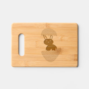 Bunny Hatching from Egg Weird Engraved Cutting Board