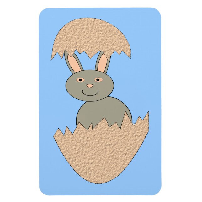Bunny Hatching from Egg Weird Magnet (Vertical)