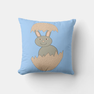 Bunny Hatching from Egg Weird Outdoor Pillow