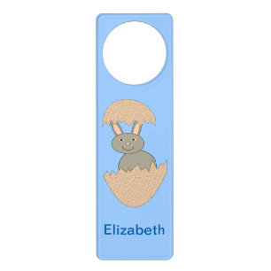 Bunny Hatching from Egg Weird Personalized Door Hanger