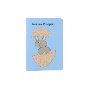 Bunny Hatching from Egg Weird Personalized Passport Holder
