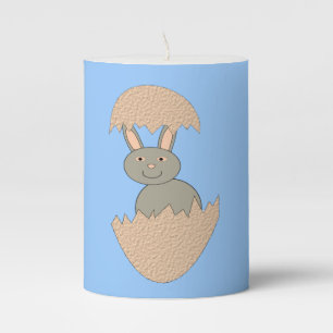 Bunny Hatching from Egg Weird Pillar Candle