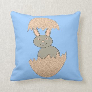 Bunny Hatching from Egg Weird Pillow