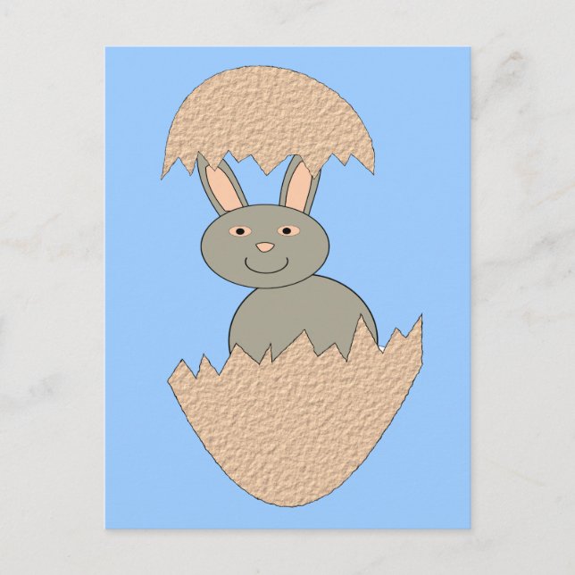 Bunny Hatching From Egg Weird Postcard (Front)