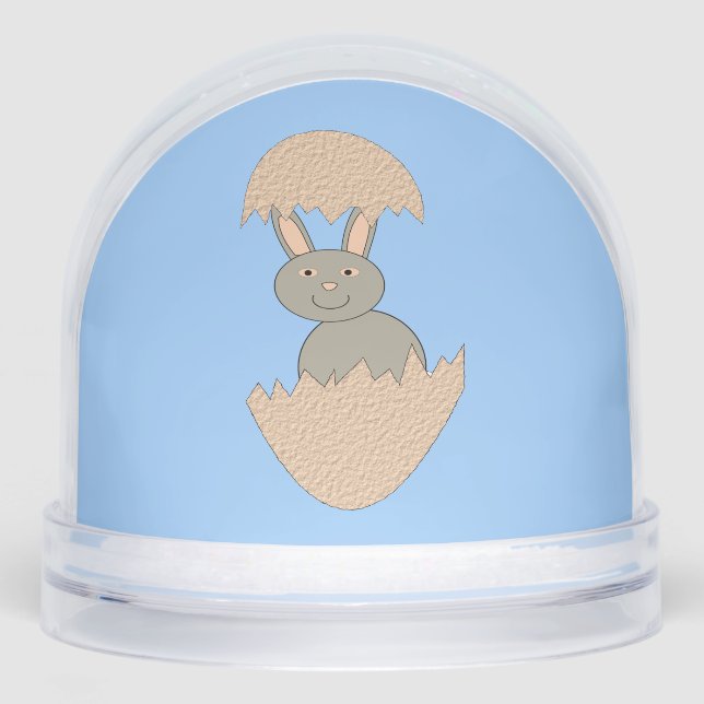 Bunny Hatching from Egg Weird Snow Globe (Front)