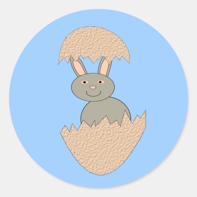 Bunny Hatching from Egg Weird Stickers (Front)
