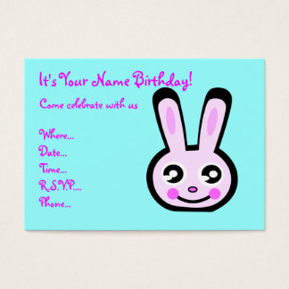 bunny head birthday invitation