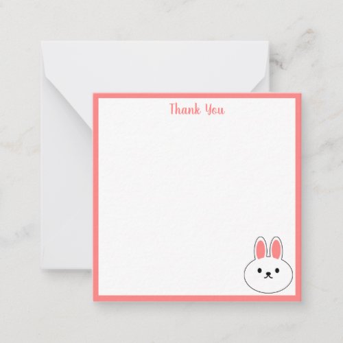 Bunny Head Thank You Note Card