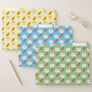 Bunny Heads And Carrots Pattern File Folder