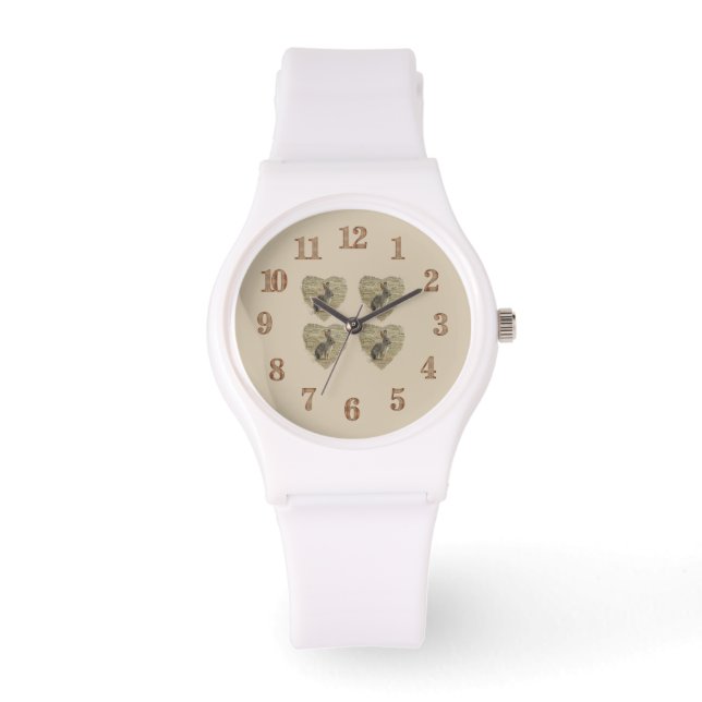 Bunny Heart Nature Photo Adorable Wild Animal Watch (Front)