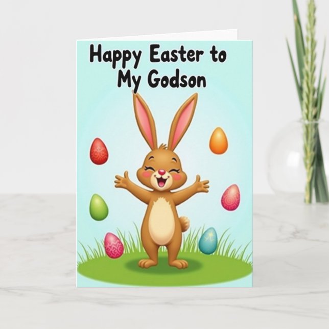 Bunny Heart Pattern Holiday Card (Front)