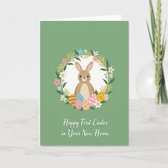 Bunny Heart Pattern Spring Card (Front)