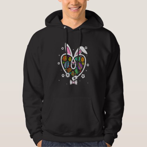 Bunny Heart Photographer Eggs Hunting Easter Day Hoodie