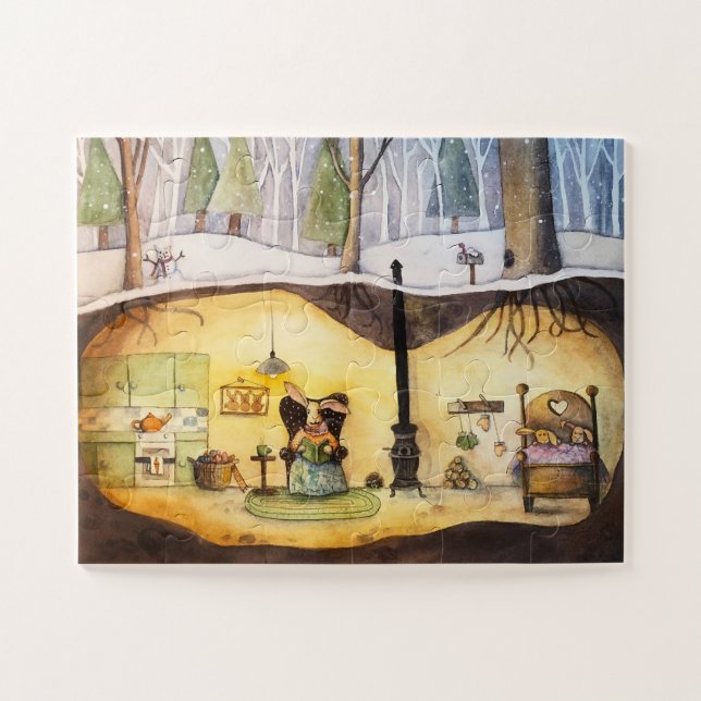 Bunny Hibernation 11x14 Puzzle (30 Big Pieces) (Horizontal)