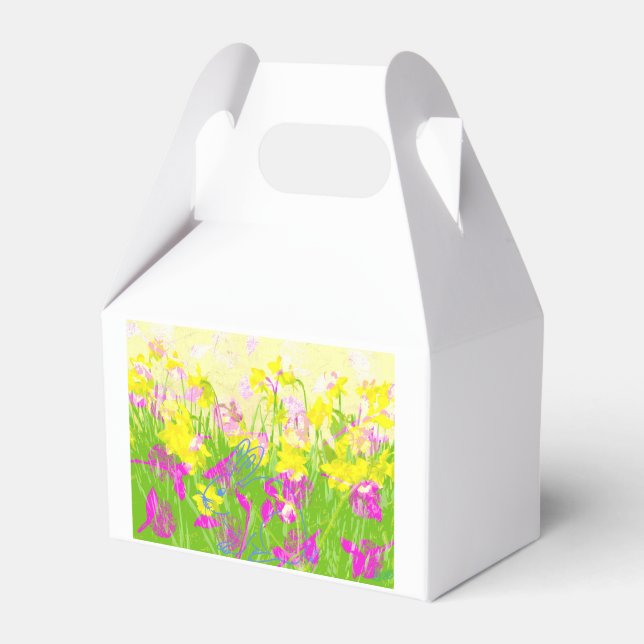 Bunny hiding in the Daffodils  Favor Boxes (Front Side)