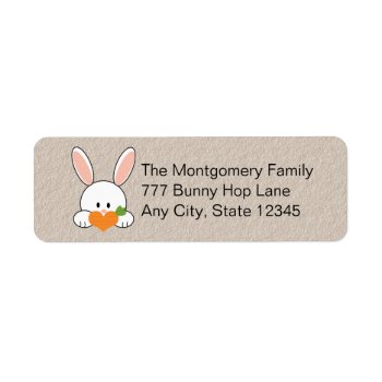 Bunny Holding Carrot Return Address Labels by OccasionInvitations at Zazzle