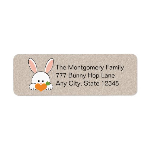Bunny Holding Carrot Return Address Labels