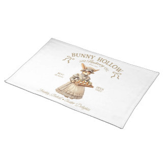 Bunny Hollow Bakery Vintage Easter Rabbit Baker Cloth Placemat