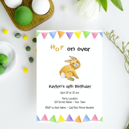 Bunny Hop Birthday Invitation