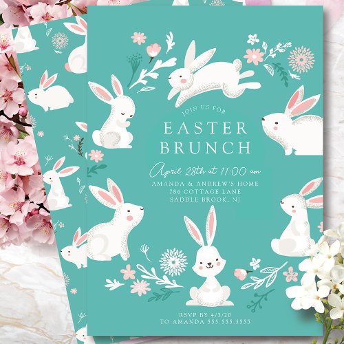 Bunny Hop Easter Brunch Invitation