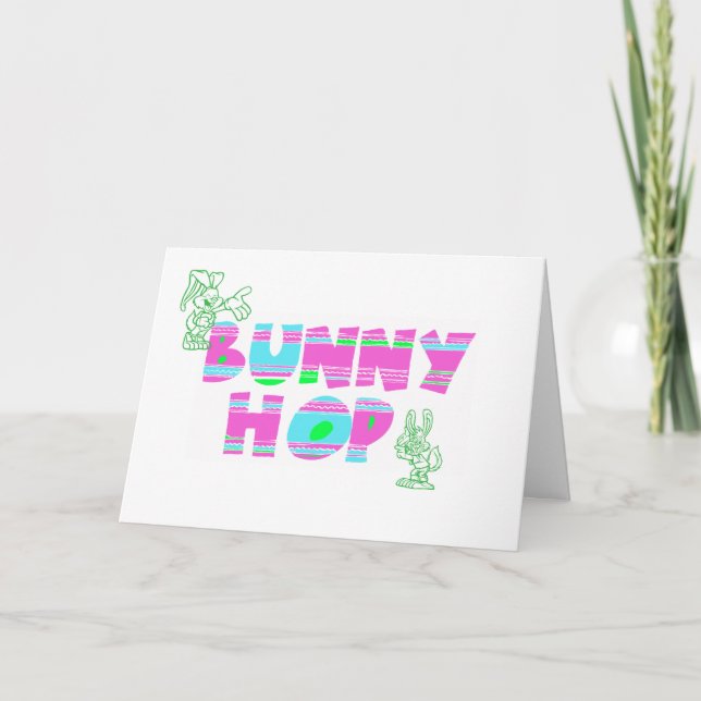 Bunny Hop Greeting Card (Front)