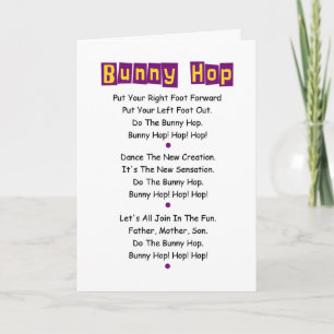 Bunny Hop Lyrics Easter Card Customize It!