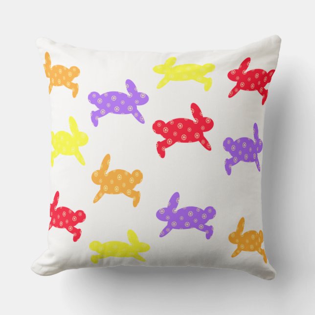 Bunny Hop Throw Pillow (Front)