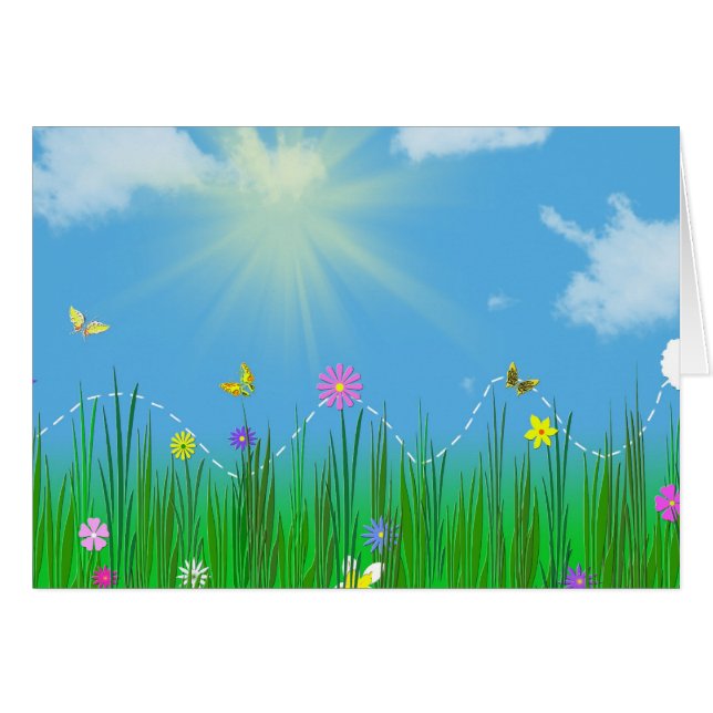 bunny hopping through grass cards (Front Horizontal)
