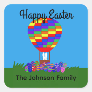 Bunny Hot Air Balloon #2 Stickers