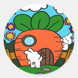 bunny house classic round sticker