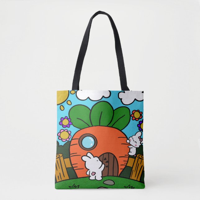 bunny house tote bag (Front)