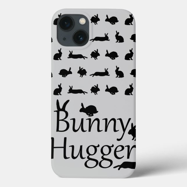 Bunny Hugger iPad Case (Light Grey) (Back)