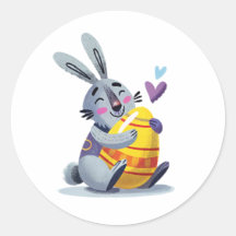 Bunny Hugging Egg Sticker