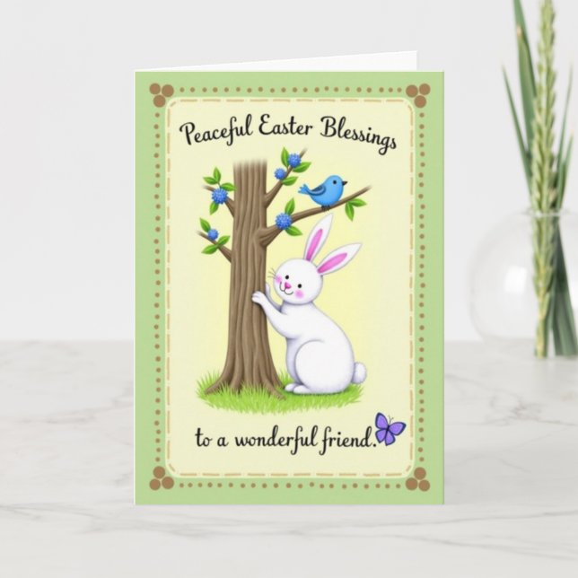 Bunny Hugs Springtime Tree Card (Front)