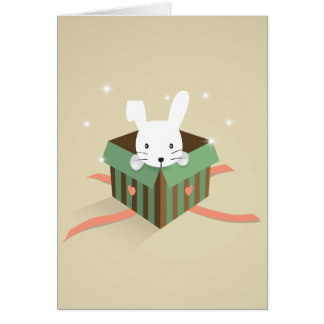 Bunny in a gift box cards