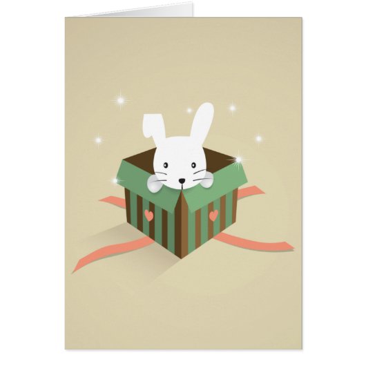 Bunny in a gift box cards (Front)