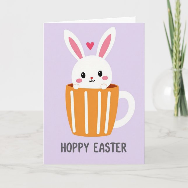 Bunny In A Mug Cute Card (Front)