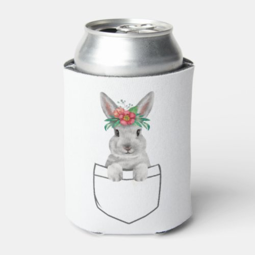 Bunny in a Pocket Easter Rabbit Can Cooler