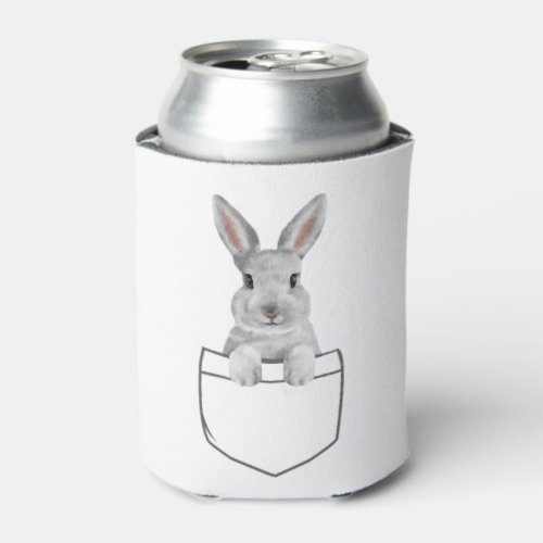 Bunny in a Pocket Funny Easter Bunny Can Cooler