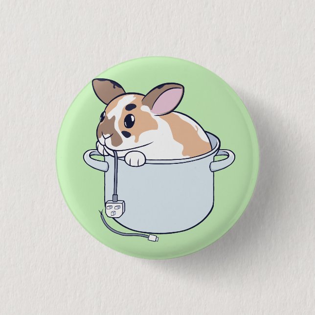 Bunny in a Stew!  Button (Front)