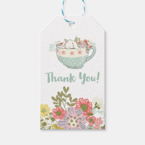 Bunny in a Teacup Thank You Gift Tags