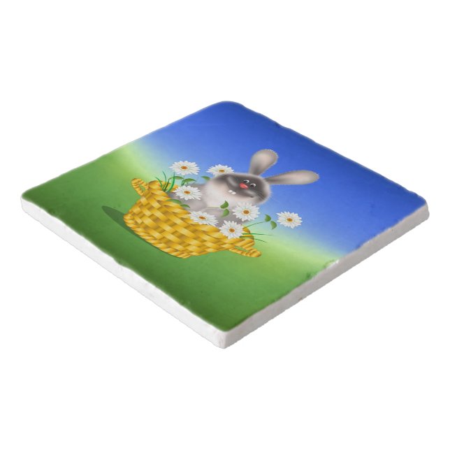 Bunny in Basket  Trivet (Corner)