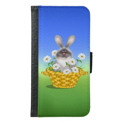Bunny In Basket Wallet Phone Case For Samsung Galaxy S6