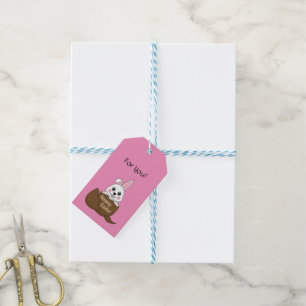 Bunny in Chocolate Egg Happy Easter Personalize Gift Tags