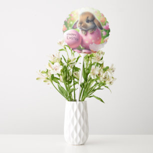 Bunny in Easter Egg with Flowers Balloon