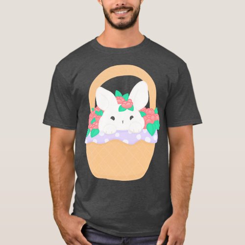 Bunny in flower basket T_Shirt