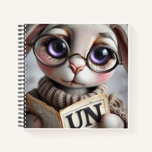 Bunny in Glasses with a Book   (Front)