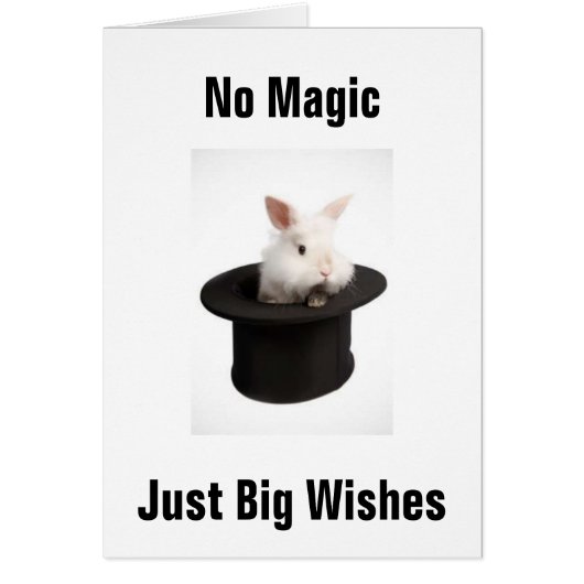 BUNNY IN HAT SAYS NO MAGIC JUST WISHES (Front)